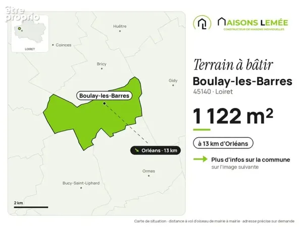 Terrain à bâtir 1 122 m² à Boulay-les-Barres
