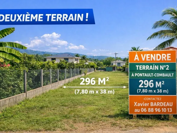 Terrain à Batir de 296m²  Parcelle voisine disponible