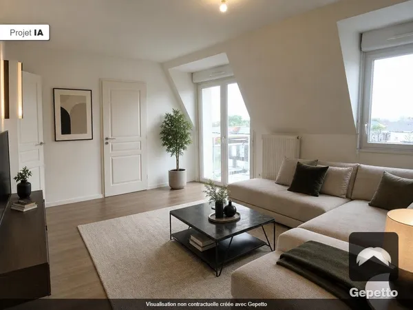 Appartement T2 46m² avec balcon et parking