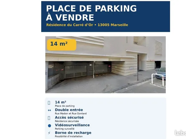 🚗 Particulier vends place de parking - Le Camas, Résidence Le Carré d'Or