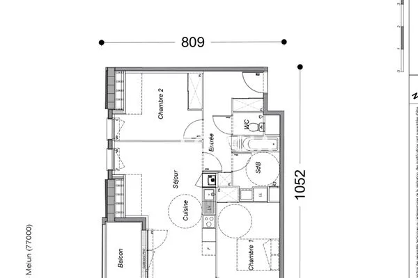 Appartement 3 pièces 60 m²