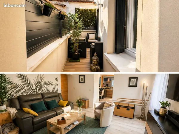 Appartement F3 faible charge avec parking et garage