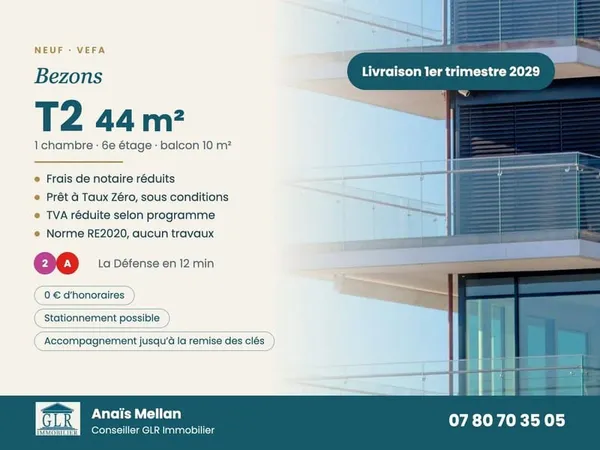 Appartement 2 pièces 44 m²