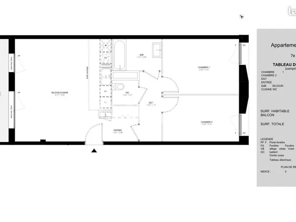 Appartement 3 pièces 64 m²