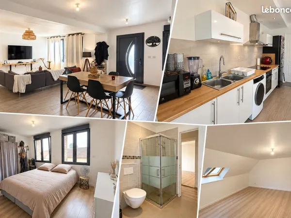 T3 duplex - 73 m² habitables, 81 m² au sol - Grande pièce de vie - Martot