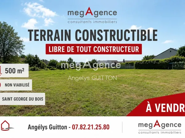 Terrain constructible de 500 m², 10 minutes du Mans