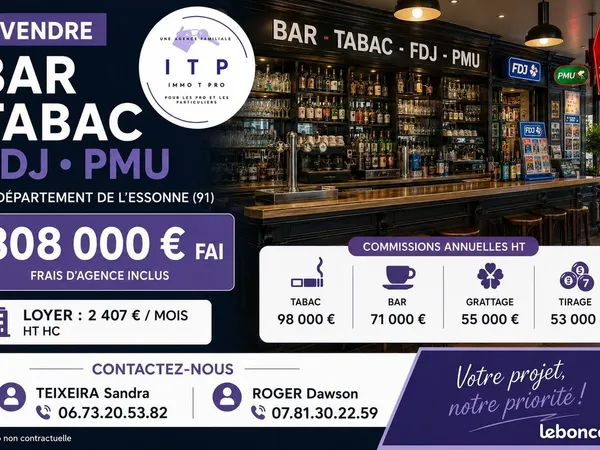 Bar, fdj, pmu, tabac 226 m² Massy