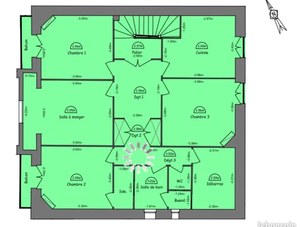 Appartement 120 m2 4-5P à louer