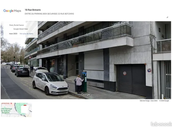 Loue parking box paris botzaris 75019