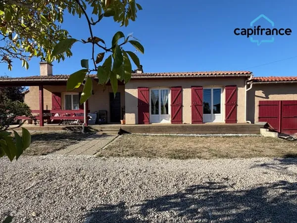 Toulouse 20 min, Roquesérière, maison de plain-pied T4, 90 m² , terrain de 1500 m²