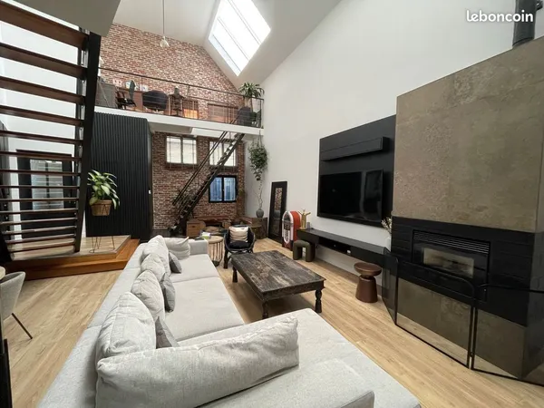 Wattrelos centre-ville superbe loft 148m² habitables