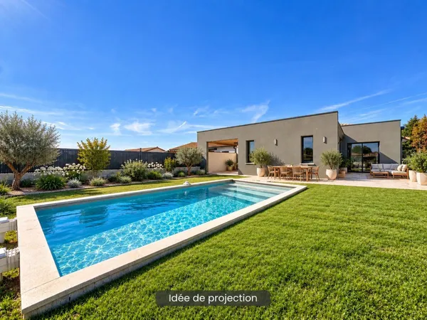 Maison neuve de 112 m2 avec garage et piscine