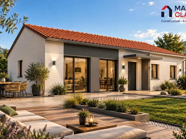 Maison plain-pied neuve 4 pièces, terrain 800 m²