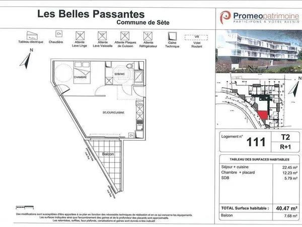 Appartement 2 pièces 41 m²
