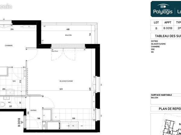 Appartement 2 pièces 50 m²