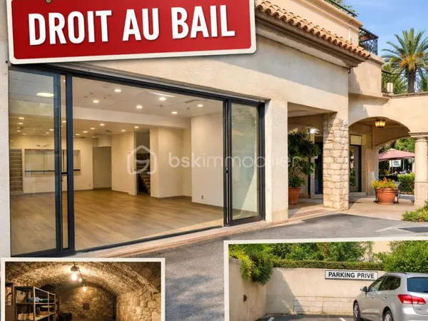 DROIT AU BAIL  MOUGINS TOURNAMY  LOCAL 70m² + PARKING  FORT POTENTIEL