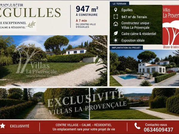 Terrain 947 m² Eguilles