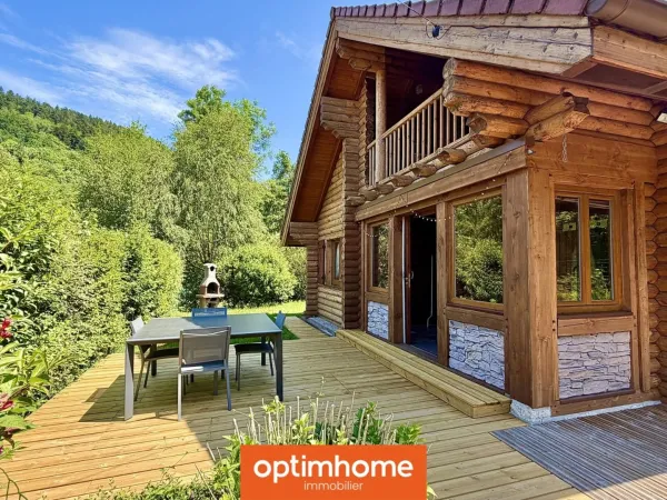 EXCLUSIVITÉ - Chalet fuste (rondins) meublé - 46 m² - Terrain 1 500 m² - Basse-sur-le-Rupt - Hautes-