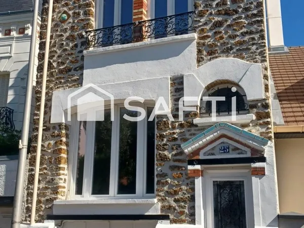 Maison meulière lumineuse, jardin et toit-terrasse