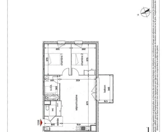 Appartement 3 pièces 63 m²