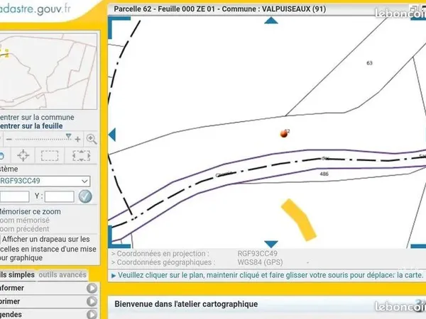 URGENT Vente terrain 5.760 m² Valpuiseaux (91720)