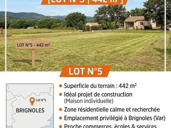 Terrain à bâtir proche de Brignoles, villas R+1
