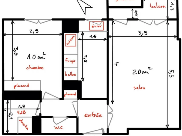 Appartement 2p. 42 m2