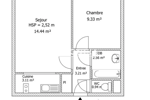 Appartement 1 pièce 33 m²