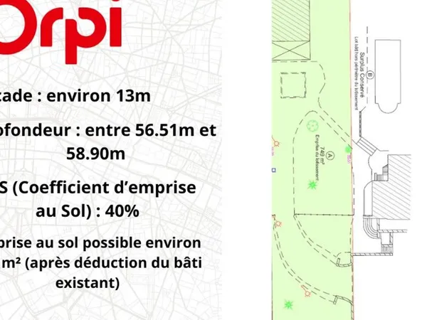 Terrain 749 m²