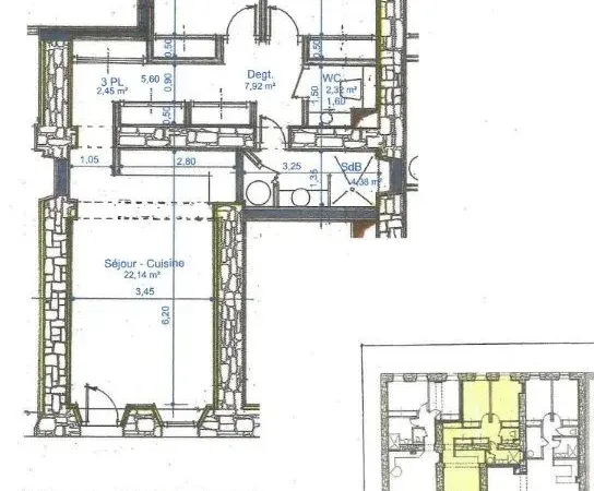 Appartement 3 pièces 60 m²