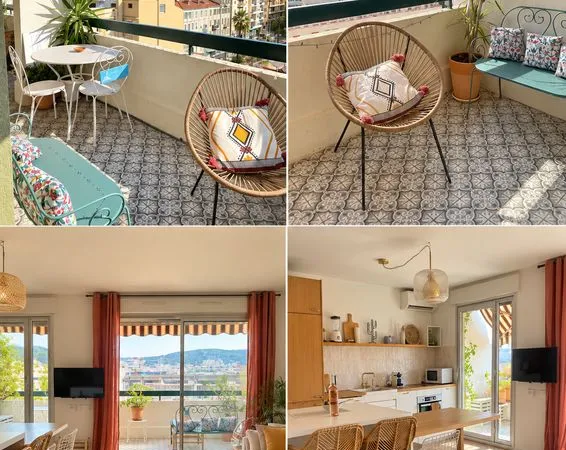 Appartement 2 pièces meublé avec terrasse - proche Jean Médecin & Gare