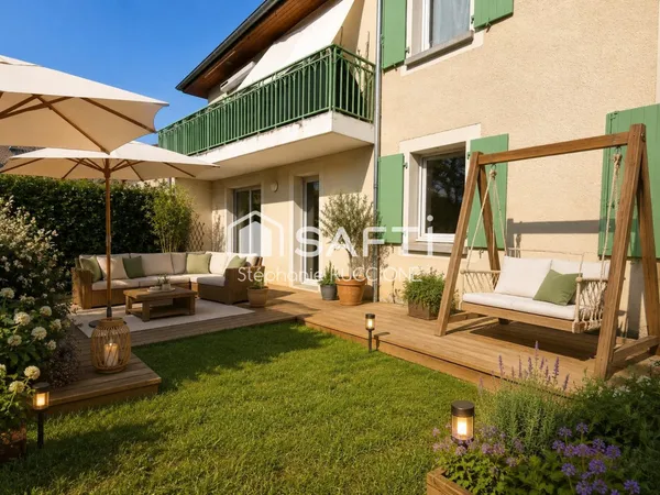 Appartement T3, garage, cave, place de parking, jardinet