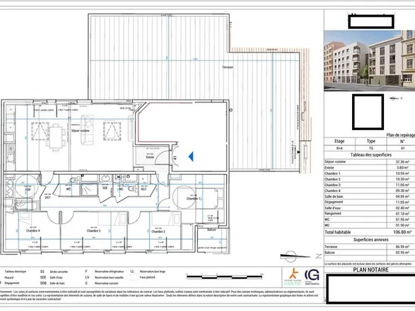 Appartement T5 d'exception  Villeurbanne République / Charpennes  Terrasse 87 m² (69100)