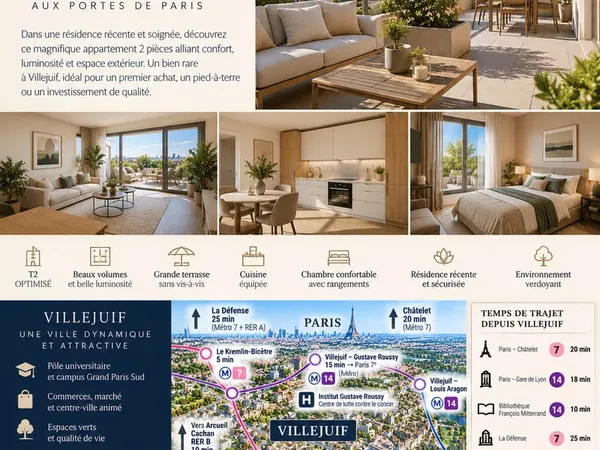 Appartement 2 pièces 50 m²