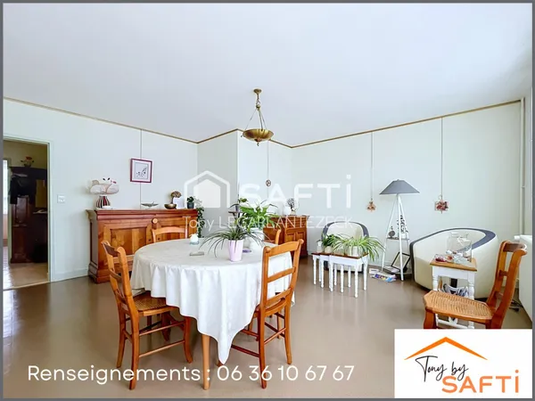 Appartement 3 chambres, une cave, un stationnement