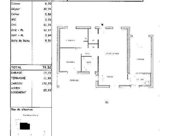 Pavillon 4 pièces 79 m²