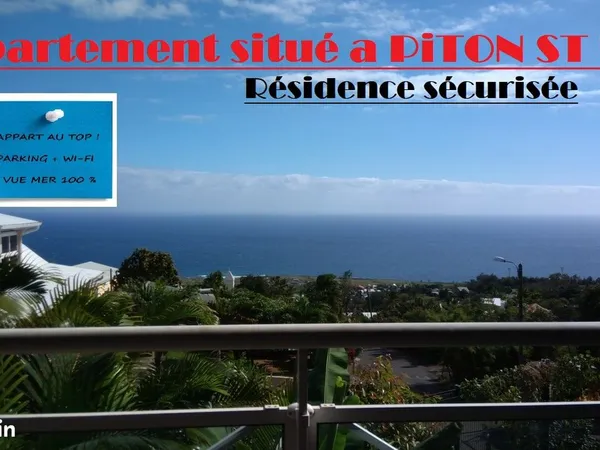 T2 meublé vue mer piton st leu dispo
