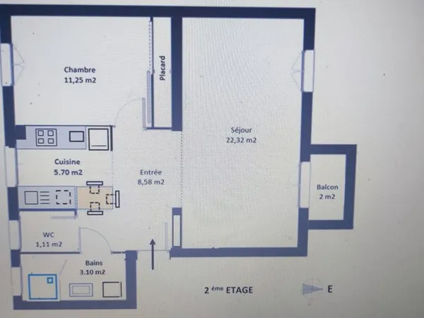 Location appartement T2 - Meublé