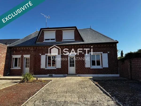 Maison de campagne en briques avec dépendances et grand terrain. Situation idéale proche A1 et gare 