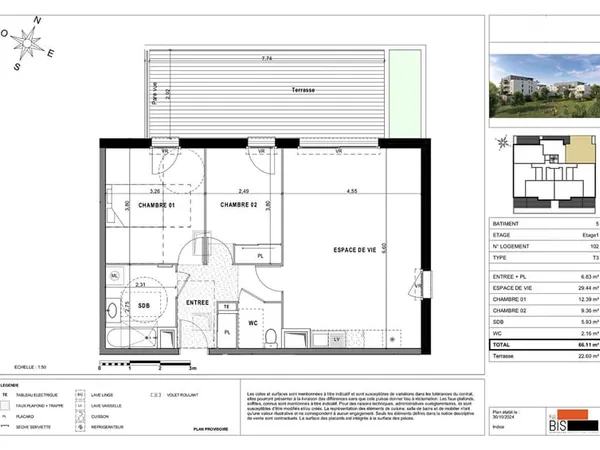SCIEZ - Appartement T3 - 66.11m2