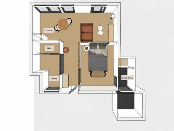 Appartement 1 pièce 36 m²