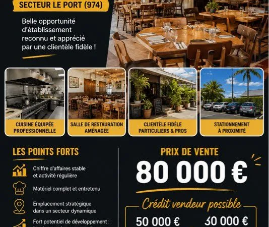 À vendre - Restaurant - Secteur Le Port (974)