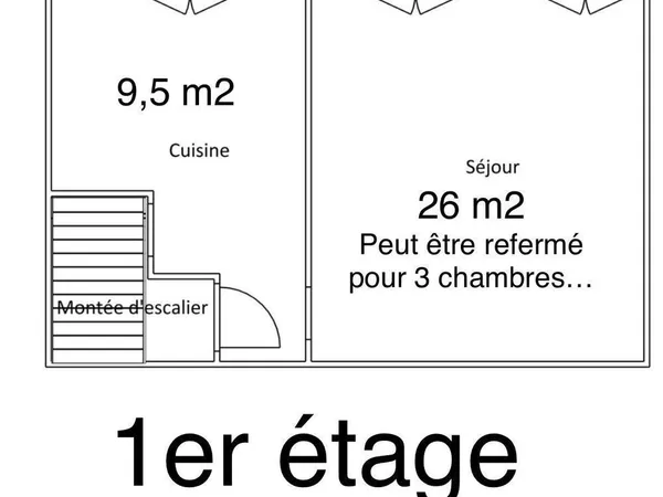 appartement T3 et espace professionnel en RDC