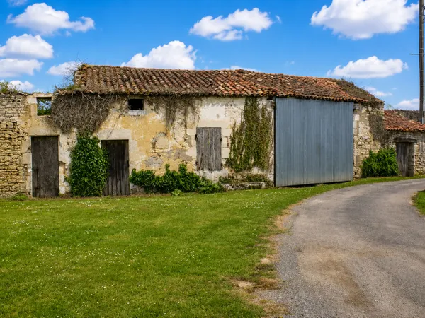 Exclusivité entre Pont L'Abbé d'Arnoult et Trizay : Bergerie à rénover avec terrain de plus de 2 hec