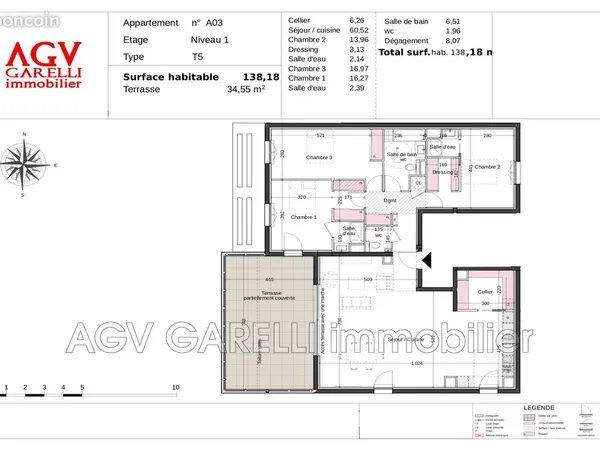 Appartement 4 pièces 138 m²