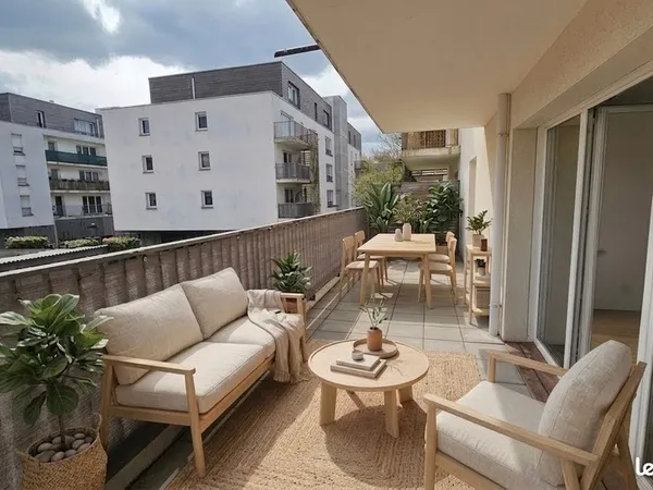 Lumineux T2 de 52 m² avec grande terrasse de 23 m² & parking privatif - Métro Carlier / Blanc-Seau