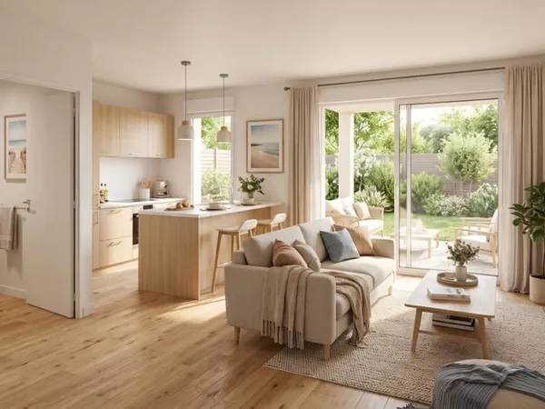 ***Bel appartement 2 pièces avec loggia + jardin et place de parking privative dans une résidence sé