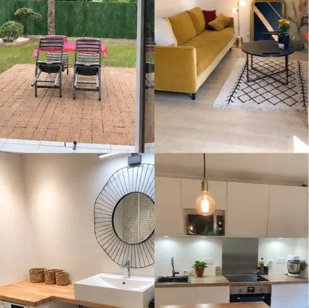 Maison mitoyenne T2 duplex jardin piscine