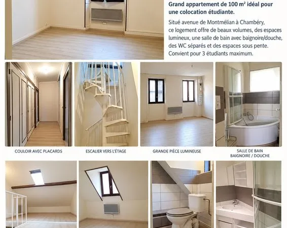 COLOCATION ÉTUDIANTE - APPARTEMENT 100 m² À CHAMBÉRY