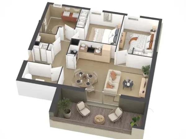 Appartement 3 pièces 66 m²